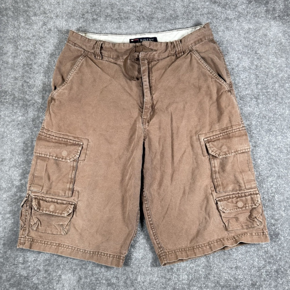 VTG 90s Bugle Boy Shorts Men's 32 Brown Cargo Utility Grunge Skater